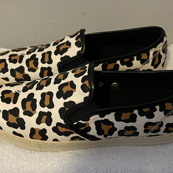 Coach Parkside Ocelot Leather slip on sneakers. - Picture 6 of 8